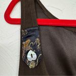 Nina Piccalino Brown Felt Overall Dress Womens 16 Jumper Loepard Dragon Lined Photo 11