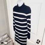 Vineyard Vines  Nautxal Navy White Roll Neck Stripe Sweater Dress Mini XXS NWT Photo 3