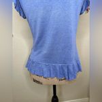 Massimo Dutti NTM: Hard to Find Short Sleeve Ruffled Light Blue Cardigan Sz L Photo 9