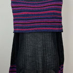 MFH Knits Sweater Womens Medium Black 100% Baby Alpaca Multicolor Open Knit Top Photo 0