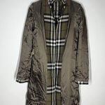 Burberry Sz 2 Wool Nova Check Button Front Jacket Mid Length Green Photo 10