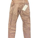 Athleta Women's Moto Tight Inclination Shimmer Rose Brown Legging XS Petite NWT Photo 0