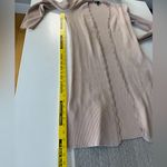 Cable & Gauge  Neutral Taupe Ribbed Cotton Nylon Scalloped Hem Open Cardigan M Photo 8