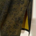 Olive green pencil skirt with floral pattern, and a side slit very elegant skirt Size M Photo 2