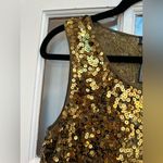 DKNY Vintage Brown & Gold Silk Empire Waist Sequin Mini Dress Size 6 Small S Photo 2