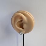 8mm CZ Stud Earrings for Men Women,Streetwear Hip Hop Unisex Earrings Silver Photo 6