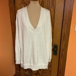 Aerie  Vacay Every Day VNeck Sweatshirt Oatmeal Off-White Oversized Cozy Pullover Photo 5