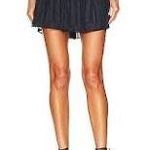 Love Shack Fancy  Ruffle Mini Skirt in Midnight Photo 0