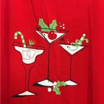 Santa’s Treasures  long sleeve top - red - size large - cocktails Photo 3