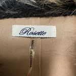 Rosette sleeveless faux fur faux suede Vest Brown Size M Photo 2