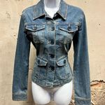 Plugg Y2K Vintage Button Down Lightweight Denim Jacket Medium M Skater Girly Blue Photo 0