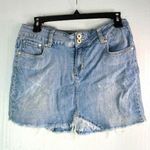 Metro M Cotton Light Wash Sparkle Denim Jeans Mini Skirt Photo 0