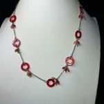 Bijoux Terner  Red Lucite Disc and Bead‎ Station Necklace Photo 0