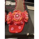Betsey Johnson  Ainsleyy Women's Heeled Sandals Shoes Size 9 Red Multi Floral‎ Photo 4