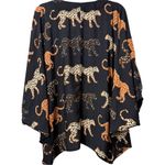 Anna & Ava  Cheetah Print Open Front Black Kimono Duster One Size Boho Cardigan Photo 1