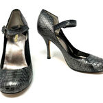 Max Studio  size 6.5 M mary jane heels pumps genuine snakeskin‎ leather gray Photo 0