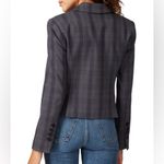 Marissa Webb | Plaid Waist Length Button Front Boy Blazer in Gray/Blue Sz Small Gray Photo 1