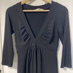 Susana Monaco  Black Plunging neckline black stretch dress 3/4 length sleeves Photo 1