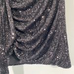 Adika  Women's Black Sequins Ruched Mini Skirt Size S Party Holiday Night Out Photo 2