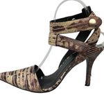 Alexander Wang  Sonja Brown Snake Reptile Leather Pointed Toe Heels Pumps Shoes 8 Photo 0