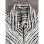 Chico's Textured Knit Zipper Front Jacket Women Large Ivory Career Striped Tweed Photo 4