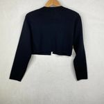 Vintage 80's Cropped Long Sleeve Dimond/Circle Square Leather Print Open Sweater Size M Photo 41