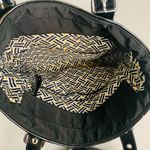 Vera Bradley Black Quilted Tote Bag Purse Shoulder Handbag Silver Hardware Large Photo 4