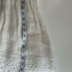 Alexis White Linen Square Neck Bell Sleeve Lace Trim Mini Dress Cover-Up Small Photo 3