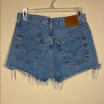 Levi's Levi’s Premium Women’s 501 Distressed Raw Hem Light Wash Button-Fly Denim Shorts Photo 5