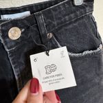 ZARA  Denim Shorts Sz 4 Raw Hem Black New‎ Photo 3