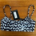 Pretty Little Thing -US6 Black and White Leopard Print Swim Top Photo 2