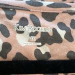 kim rogers  Women’s Top 2X  Cheetah Print  Roll Tab Sleeves Photo 2
