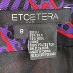 Etcetera  Sz 8 Pencil Skirt Silk Wool Geometric Print Waist Detail Side Zip Women Photo 7