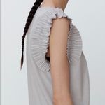 ZARA NWT Light Grey Contrast Top Size Small Photo 3