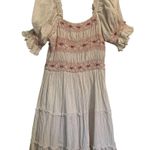Ivy City Co Liesl Cream Puff Sleeve Embroidered Tiered Mini Dress Size S White Photo 0