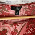 Talbots  Red Pink Paisley Silk Tunic Top Sheer Womens‎ size 4 Photo 2