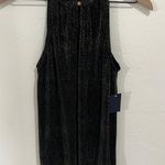 Rachel Roy Rachel  Women's Metallic Pleated Blouse Tank Top Size Medium New Photo 4