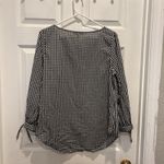 Sanctuary Black White Gingham 3/4 Tie Sleeve Hidden Button Front Womens Large Photo 4