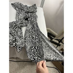 Blue Island Womans  One Pc Halter Jumpsuit XS Black White Peekaboo Back Slit Legs Photo 3