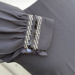 A Byer A.Byer Sheer Black Mini Dress with Long Sleeve Cold Shoulder Sequin Cuff Sz.S Photo 5