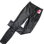 Spanx NWT Leather Like Ankle Skinny in Luxe Black Faux Vegan Pull-on Pant S Tall Photo 0