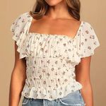 Free People Juliet bodysuit ruffle square neck floral print tiered smock top Photo 0