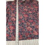 CHAPS Denim Women's XL Blue Multi Floral Print Cotton Tunic Top Blouse Photo 6