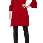 Danny & Nicole RED 3/4 SLEEVE SWEATER DRESS Photo 0