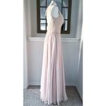 Mori Lee  Blush Gown Lace & Sequin Maxi Open-Back Dress Pink Size 10 New w/Tag Photo 9