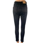 ZARA  Women's Black High Waisted Cropped Casual Cotton Skinny Denim Jeans Size 6 Photo 2