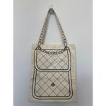 Vintage Borders Books Illustrated cream Canvas Tote Bag Purse Print 100% Cotton Black Photo 3