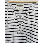 Abercrombie & Fitch  Soft AF White Black Stripe Sweatshirt V-Neck Sweater Size XL Photo 4