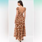 Free People NWT  Ultraviolet Maxi Dress size XL brown polka dot backless smock Photo 1