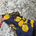 Blush  Lemon Print Off The Should Crop Top Photo 2